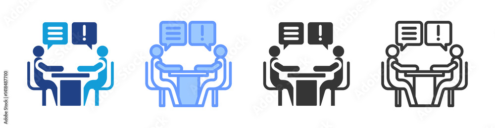 Poster employee assistance programs icon set multiple style collection