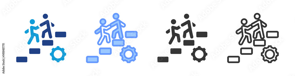Poster Onboarding Program icon set multiple style collection