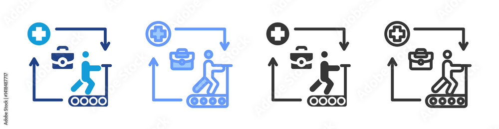 Poster Health And Wellness Programs icon set multiple style collection