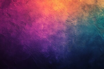 Obraz premium A textured wall shows a stunning color gradient ranging from deep purple to teal This colorful background is perfect for design projects