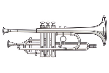 trumpet isolated on white background