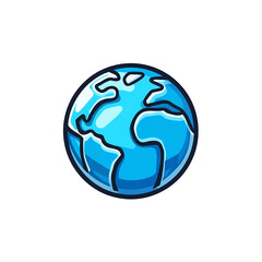 blue globe emoji illustration