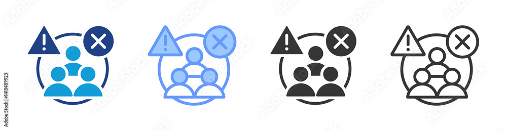 Poster Adverse Event icon set multiple style collection