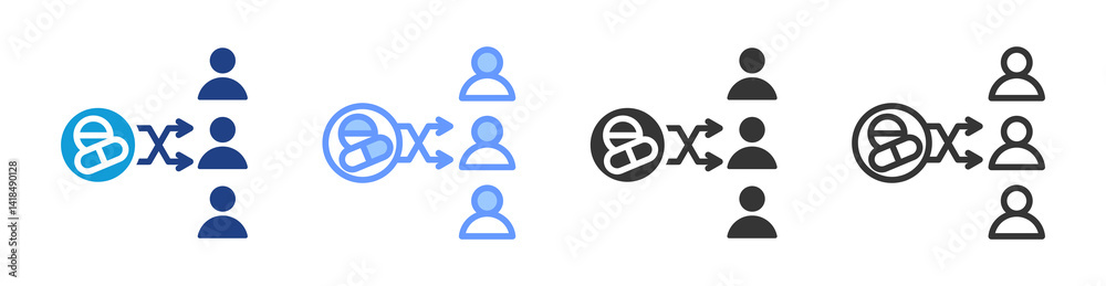 Poster Randomization icon set multiple style collection