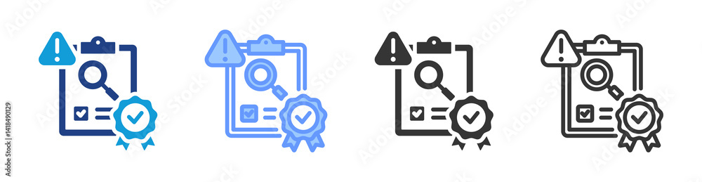 Poster risk benefit analysis icon set multiple style collection