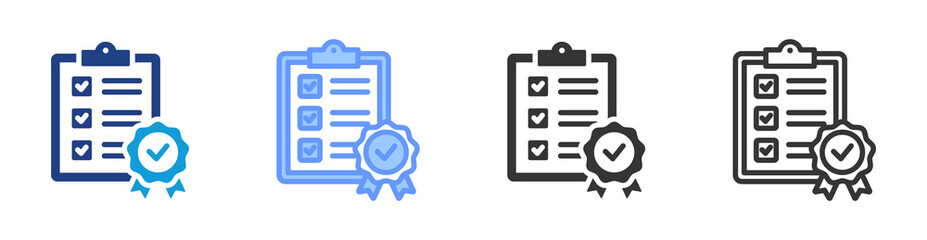 Quality Assurance icon set multiple style collection