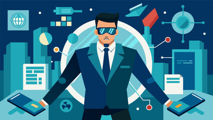 Experience the thrill of being a secret agent in a virtual spy training program complete with agility and strength challenges in a hightech setting.. Vector illustration