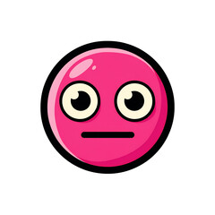Naklejka premium pink face with rolling eyes emoji illustration