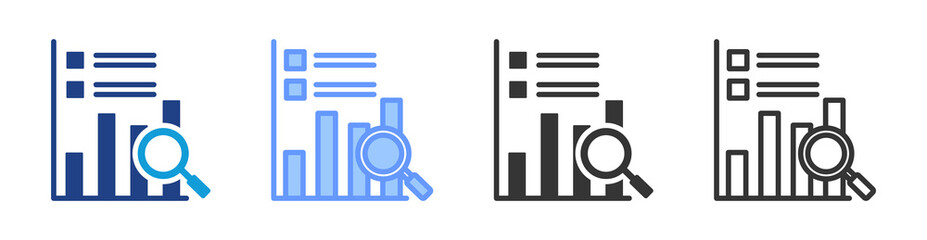 Statistical Analysis icon set multiple style collection