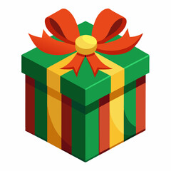 Christmas Gift Present Vector Art Illustration