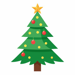 Christmas Tree Vector Art Illustration