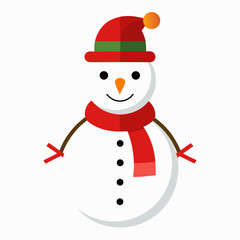 Christmas Snowman Vector Art Illustration