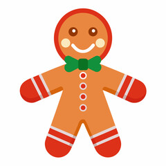 Christmas Gingerbread Man Vector Art Illustration