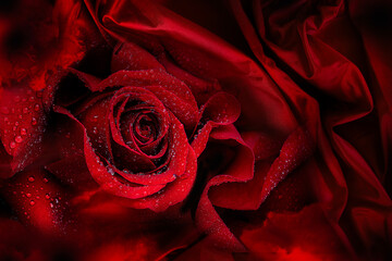 Red rose on black background