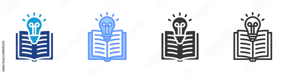 Poster Knowledge icon set multiple style collection