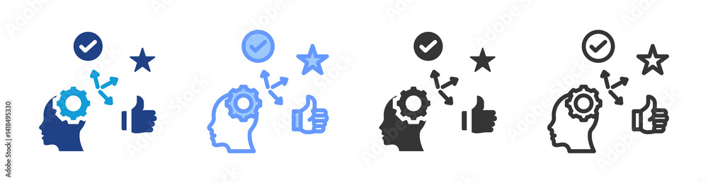 Poster abilities icon set multiple style collection