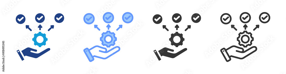 Aufkleber expertise icon set multiple style collection