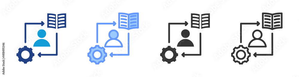 Poster mastery icon set multiple style collection