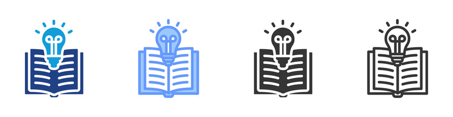 Knowledge icon set multiple style collection