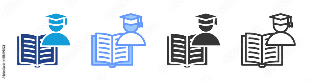 Poster education icon set multiple style collection