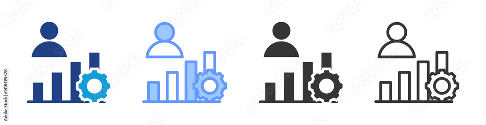 Poster Development icon set multiple style collection