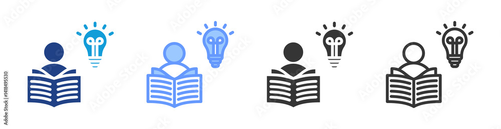 Aufkleber Learning icon set multiple style collection