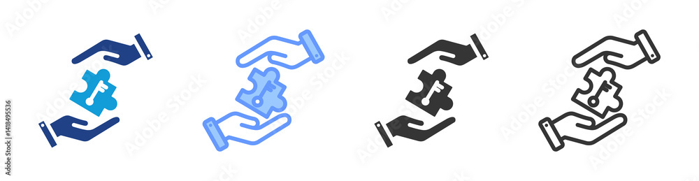 Aufkleber Problem Solving icon set multiple style collection