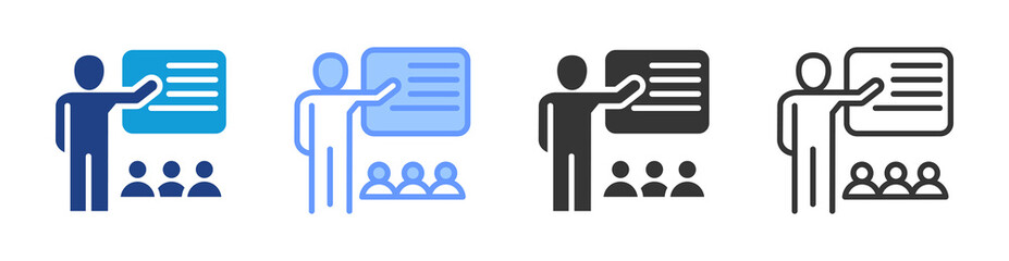 Training icon set multiple style collection