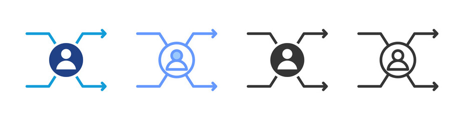 Flexibility icon set multiple style collection