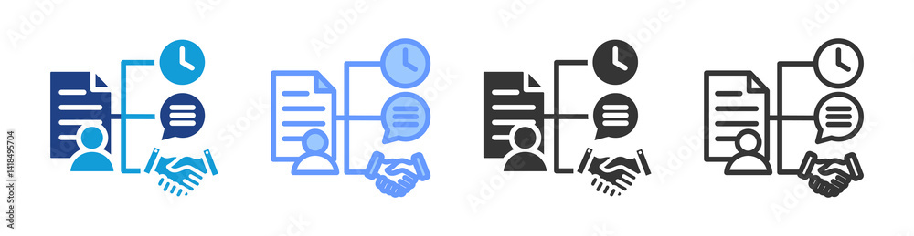 Poster Project Management Skills icon set multiple style collection