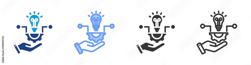 Poster innovation icon set multiple style collection