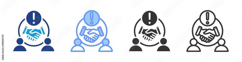Poster Conflict Resolution icon set multiple style collection