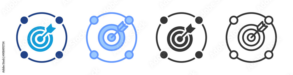 Poster Result Driven icon set multiple style collection