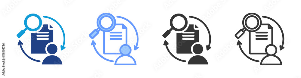 Aufkleber accountability icon set multiple style collection