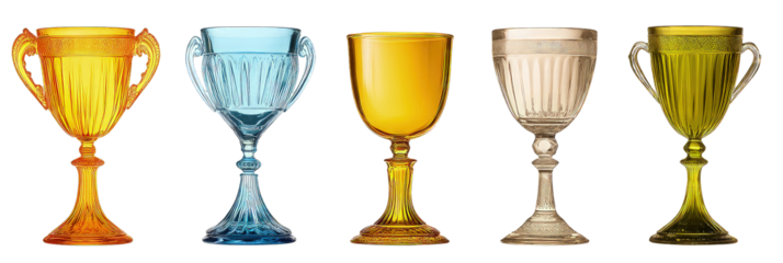 Set of textured glass bottles in clear, and amber colors featuring round base and narrow neck design