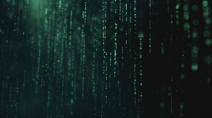 Abstract green digital shape or line of technological cyber style particle design connect in surreal electric style shape. High tech scene express mysterious pattern perfect for wallpaper. AIG53.