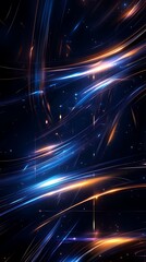 Obraz premium a dark blue background with orange and blue lines