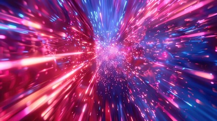 Fototapeta premium Experience a vibrant abstract artwork featuring dynamic colors in motion. This sci-fi inspired piece captures the essence of energy and illumination for stunning visual effects.