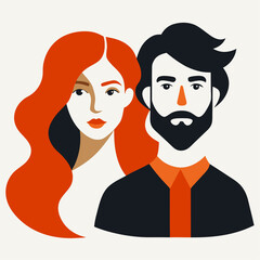 vector illustration of a couple