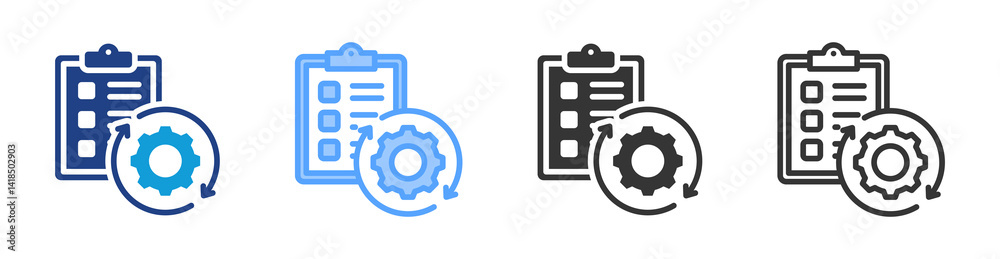 Poster Repetitive Task icon set multiple style collection