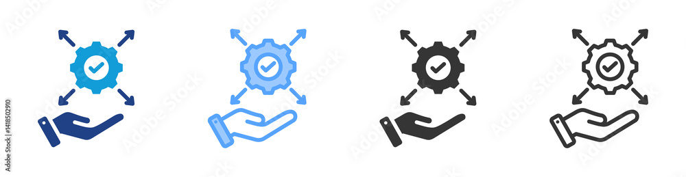 Poster Service Delivery icon set multiple style collection