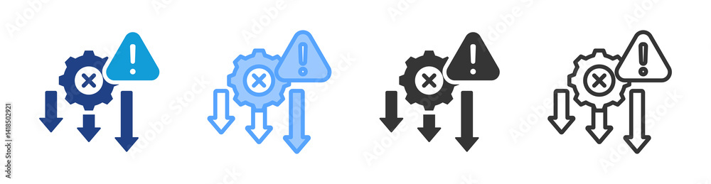 Aufkleber reduced error icon set multiple style collection