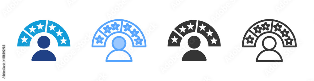 Poster customer satisfaction icon set multiple style collection