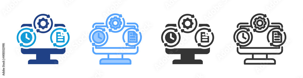 Poster Workload Automation icon set multiple style collection