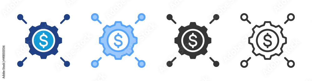 Poster Business Model icon set multiple style collection