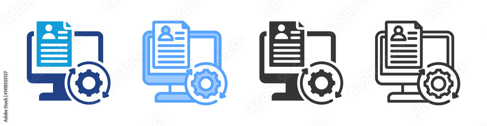 Poster Onboarding Automation icon set multiple style collection