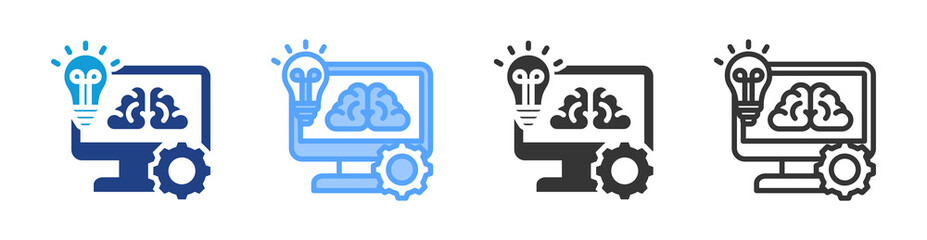 Machine Learning icon set multiple style collection