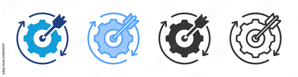 Poster effective icon set multiple style collection