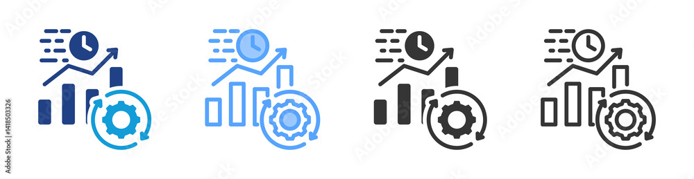 Leinwandbilder save time icon set multiple style collection