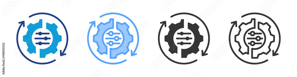 Poster Integration icon set multiple style collection